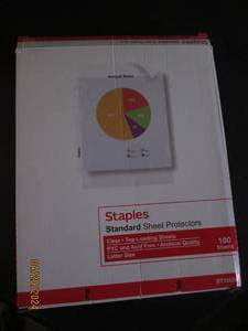 package of staples standard sheet protectors 100 pcs
