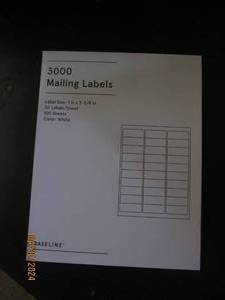 package of 3000 mailing labels...