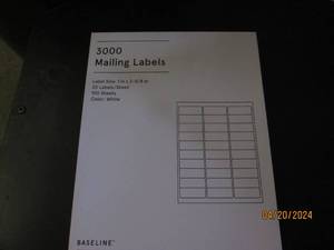 package of 3000 mailing labels...