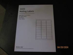 package of 3000 mailing labels...
