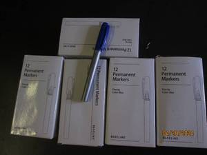 5 packs of 12 blue permanent markers