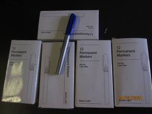 5 packs of 12 blue permanent markers