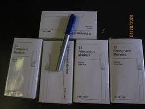5 packs of 12 blue permanent markers