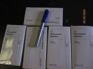 5 packs of 12 blue permanent markers