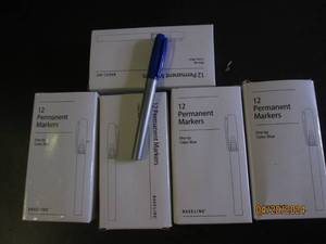 5 packs of 12 blue permanent markers