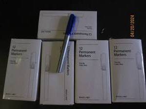 5 packs of 12 blue permanent markers