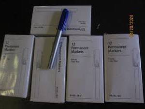 5 packs of 12 blue permanent markers