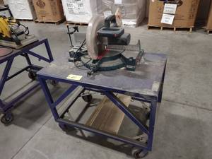 lot 20 image: Bosch 12 Miter Saw, Cart Mounted, ...