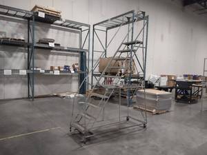 lot 114 image: Rolling Safety Ladder, 100 Top Ste...