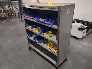 lot 127 image: Rolling Shelf Unit with Content...
