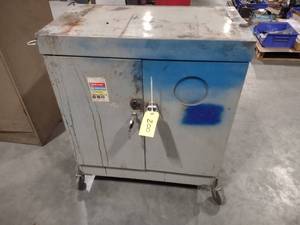 lot 200 image: Rolling Two Door Cabinet with Conte...