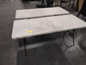 lot 243 image: (2) 6x30 Poly Folding Tables...