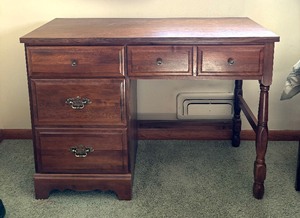 Delightful Wooden Vintage Desk with Chair