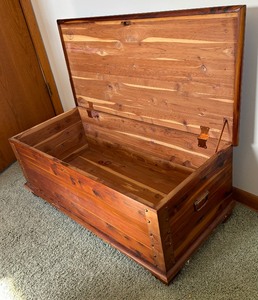 Vintage Pine Chest with Metal Detailing