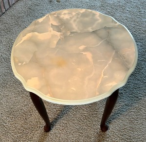 Marvelous Marbly Composite Topped Accent Table