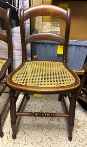 Set of Three Cane Seat Chairs
