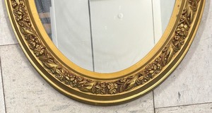 Golden Oval Framed Wall Mirror