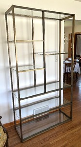 Vintage Mid Century Etagere with Glass Shelves