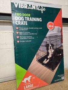 Metal dog crate and heated water bowl
