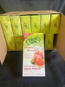 lot 250 image: True Lime Watermelon Aqua Fresca Drink Mix Makes 10 Quarts - 12-Pack Best by 03032018