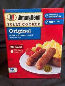 lot 32 image: J - Jimmy Dean Full Cooked Original Pok Sausage Links - 36 Total Best by 10052023