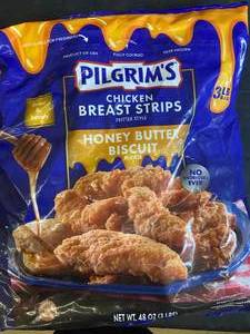 lot 228 image: C - Pilgrims Chicken Breast Strips Honey Butter Biscuit Flavor - 48Oz Best by 06202023