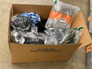 DE 4    Large Box of Clothes Curtains etc