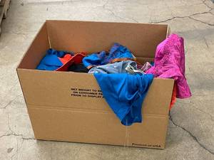 ID 5      Large Box of Mostly Womens Clothing Bras Swimsuits Etc
