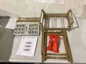 lot 455 image: VASAGLE Bar Cart Gold, Home Bar Serving Cart, Small Bar Cart with 3-Tier Mirrored Shelf