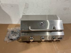 lot 162 image: Onlyfire Flat Top Gas Griddle with Lid, 3-Burner Stainless Steel Propane Gas Griddle