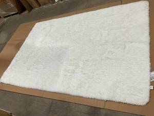 lot 241 image: White Fur Area Rug