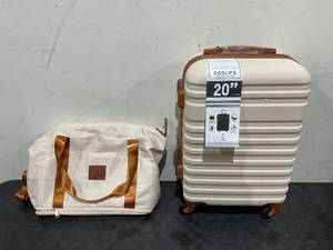 lot 18 image: 2 Pieces Coolife Suitcase Set Carry On Hardside Luggage with TSA Lock Spinner Wheels