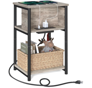 lot 203 image: VASAGLE Side Table with Charging Station