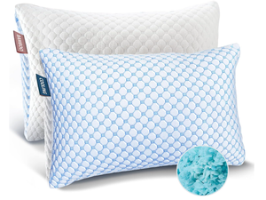 lot 210 image: Nestl Cooling Pillow, Shredded Memory Foam Pillows Queen Size Set of 2