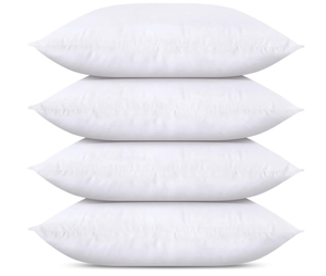 lot 211 image: Utopia Bedding Throw Pillows (Set of 4, White), 12 x 20 Inches