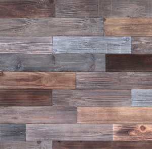 lot 212 image: Peel and Stick Wood Wall Panels, Real Wood, Solid Wood Planks DIY Easy Peel and Stick Application, Rustic Reclaimed barn Wood Paneling for Accent Walls, Brown Gray Combinations, 10.6 sq. ft
