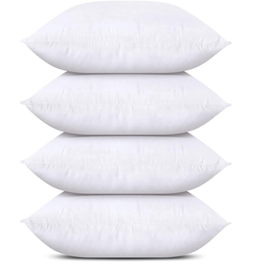 lot 222 image: Utopia Bedding Throw Pillows (Set of 4, White), 18 x 18 Inches