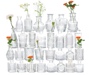 lot 223 image: Bud Vases Set of 29, Glass Vases for Centerpieces