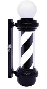 lot 229 image: 23 Barber Pole Light, Black White Rotating Hair Salon Open Sign