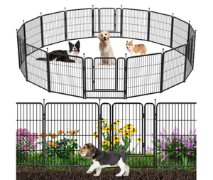 lot 312 image: Garden Fencing, Decorative Garden Metal Fence, 36ft(L)32in(H) Outdoor, Yard (14 Panels)