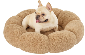 lot 319 image: Lesure Calming Medium Dog Bed - Machine Washable, Camel 30