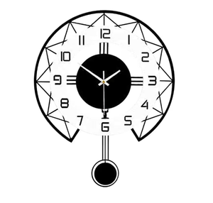 lot 439 image: 17 Inch Large Wall Clock for Living Room Decor Modern Silent Pendulum Wall Clock for Home House Black
