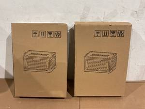 lot 188 image: LOT OF 2 Folding Storage Bins