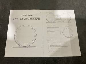 lot 62 image: Desktop LED Vanity Mirror Black