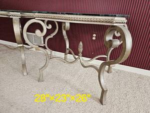 Steel Brushed Finish Side Tables Table with French Styling