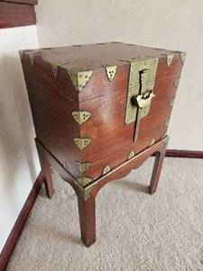 Vintage Oriental Standing Campaign Chest A