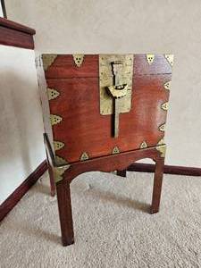 Vintage Oriental Standing Campaign Chest B