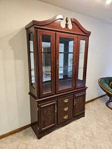 Traditional Redwood China Cabinet