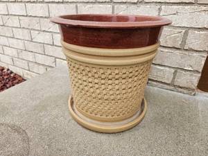 Basket Weave Ceramic Planter