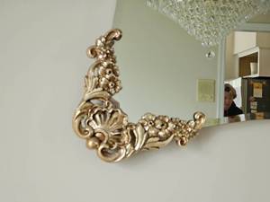 French Provincial Wall Mirror with Brass Ormolu